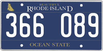 RI license plate 366089