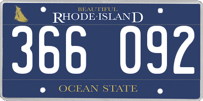 RI license plate 366092