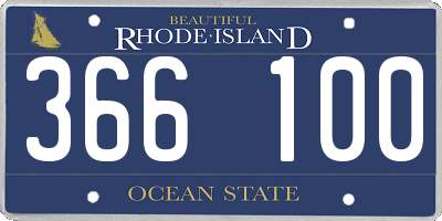 RI license plate 366100