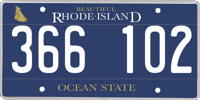 RI license plate 366102