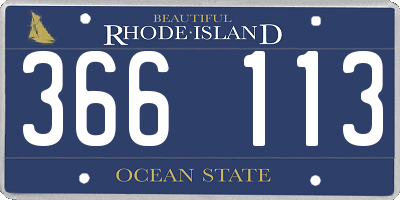 RI license plate 366113