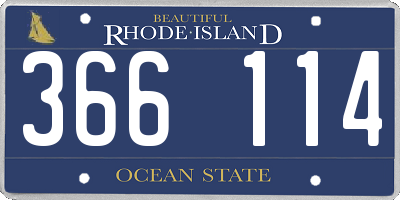 RI license plate 366114