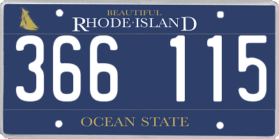 RI license plate 366115