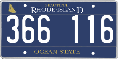 RI license plate 366116