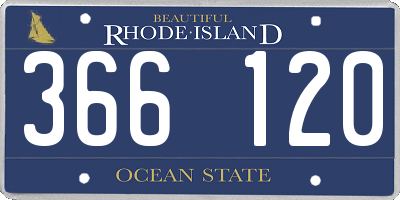 RI license plate 366120