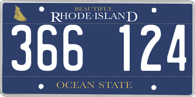 RI license plate 366124