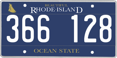 RI license plate 366128