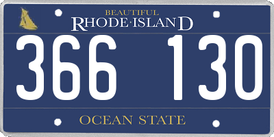 RI license plate 366130