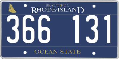 RI license plate 366131