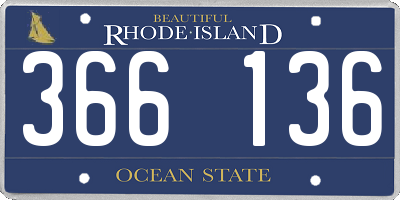 RI license plate 366136