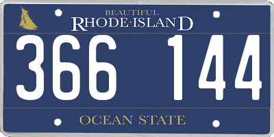 RI license plate 366144