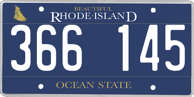 RI license plate 366145