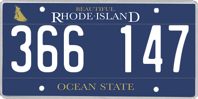 RI license plate 366147