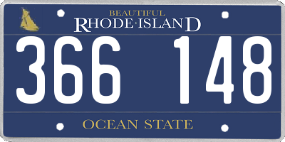 RI license plate 366148