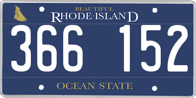 RI license plate 366152