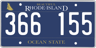 RI license plate 366155