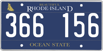 RI license plate 366156