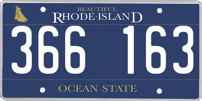 RI license plate 366163