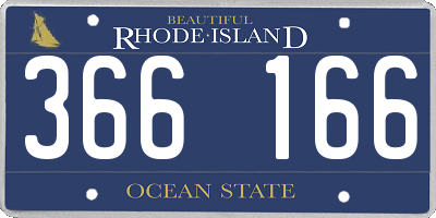 RI license plate 366166
