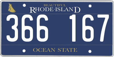 RI license plate 366167