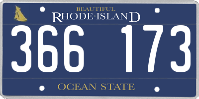 RI license plate 366173