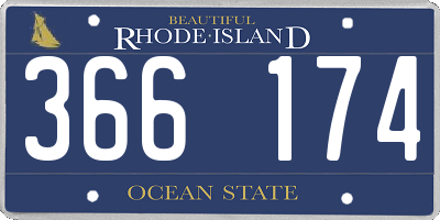 RI license plate 366174