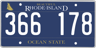 RI license plate 366178