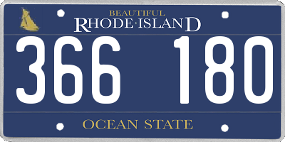 RI license plate 366180