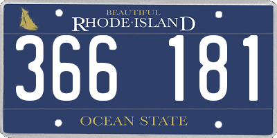 RI license plate 366181