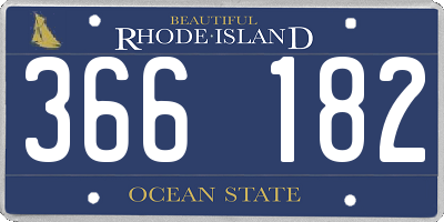 RI license plate 366182