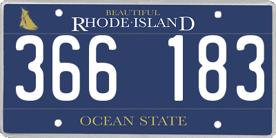 RI license plate 366183