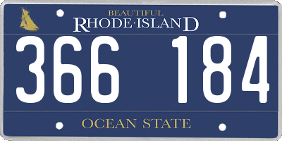 RI license plate 366184
