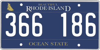 RI license plate 366186