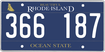 RI license plate 366187