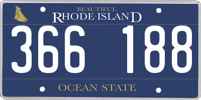 RI license plate 366188