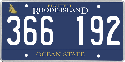 RI license plate 366192