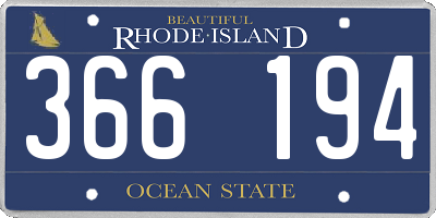 RI license plate 366194