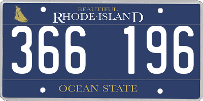 RI license plate 366196