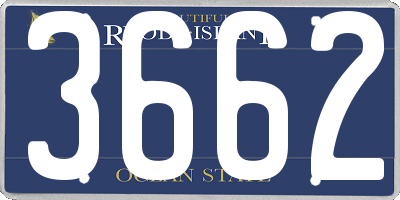 RI license plate 3662