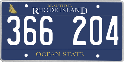 RI license plate 366204