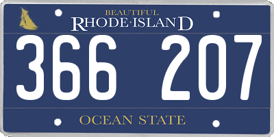 RI license plate 366207