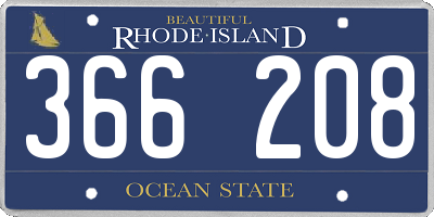 RI license plate 366208