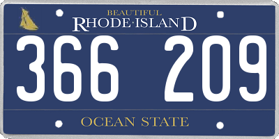RI license plate 366209