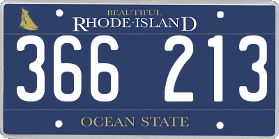 RI license plate 366213