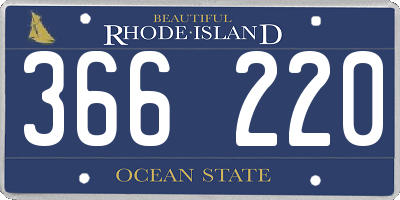 RI license plate 366220