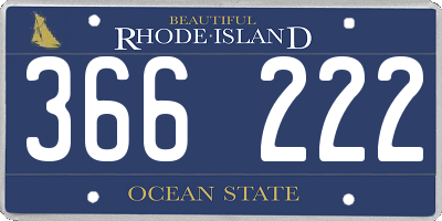 RI license plate 366222