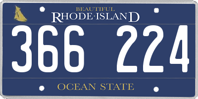 RI license plate 366224