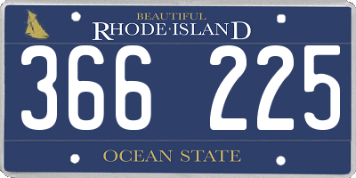 RI license plate 366225