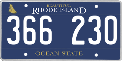 RI license plate 366230