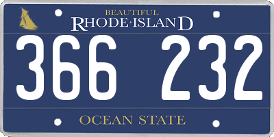 RI license plate 366232